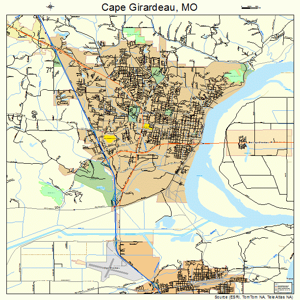 Cape Girardeau, MO street map