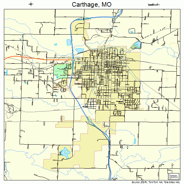 Carthage, MO street map