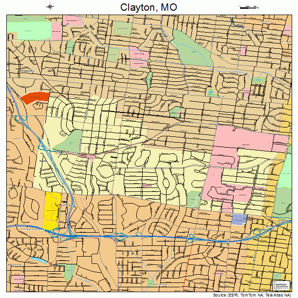 Clayton, MO street map