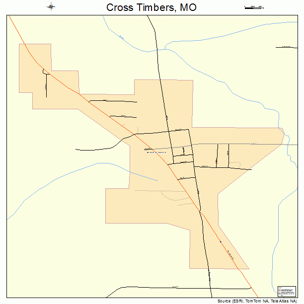 Cross Timbers, MO street map