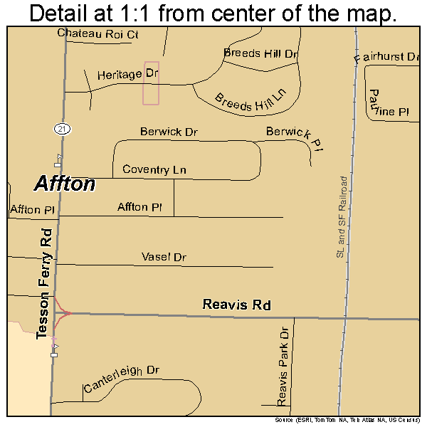 Affton, Missouri road map detail