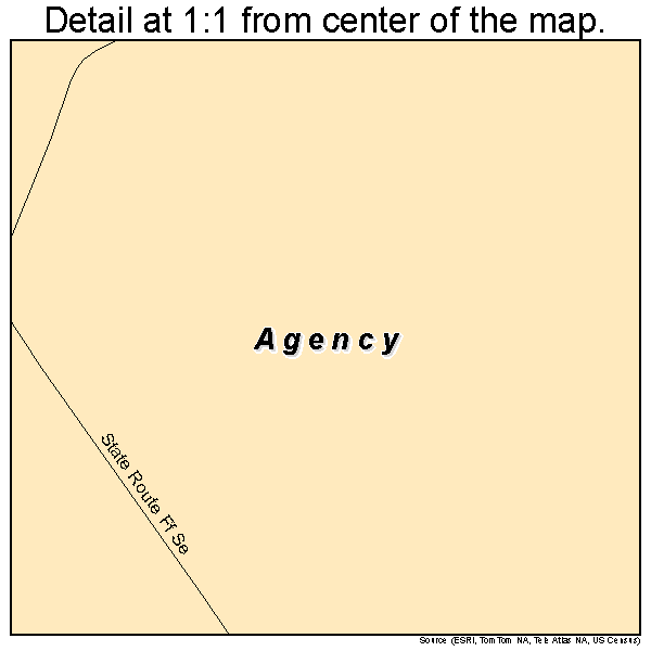 Agency, Missouri road map detail