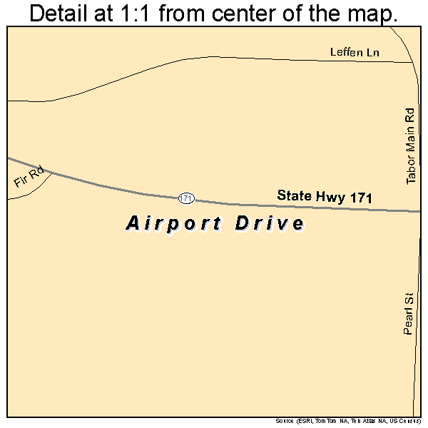 Airport Drive, Missouri road map detail