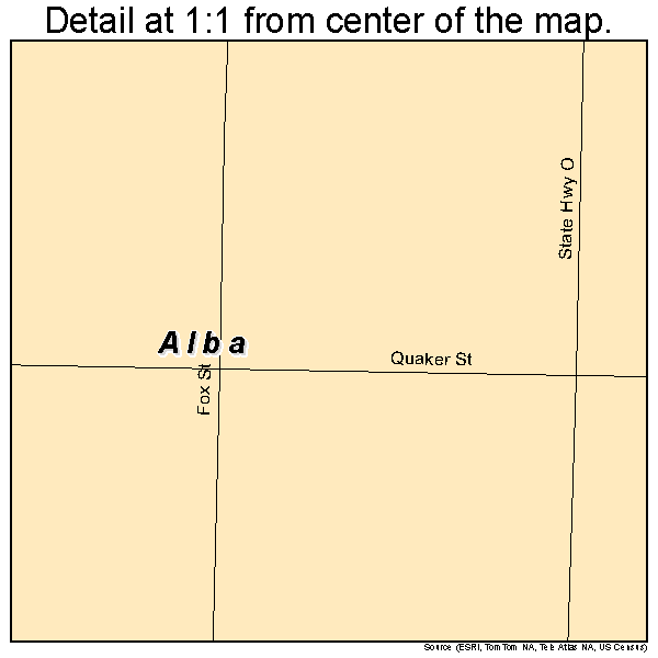 Alba, Missouri road map detail
