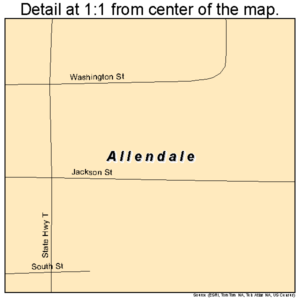 Allendale, Missouri road map detail