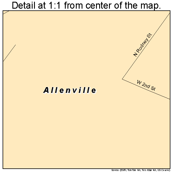 Allenville, Missouri road map detail