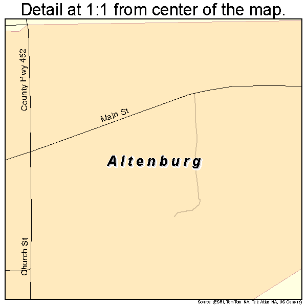 Altenburg, Missouri road map detail