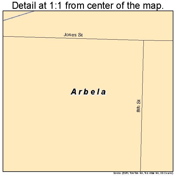 Arbela, Missouri road map detail