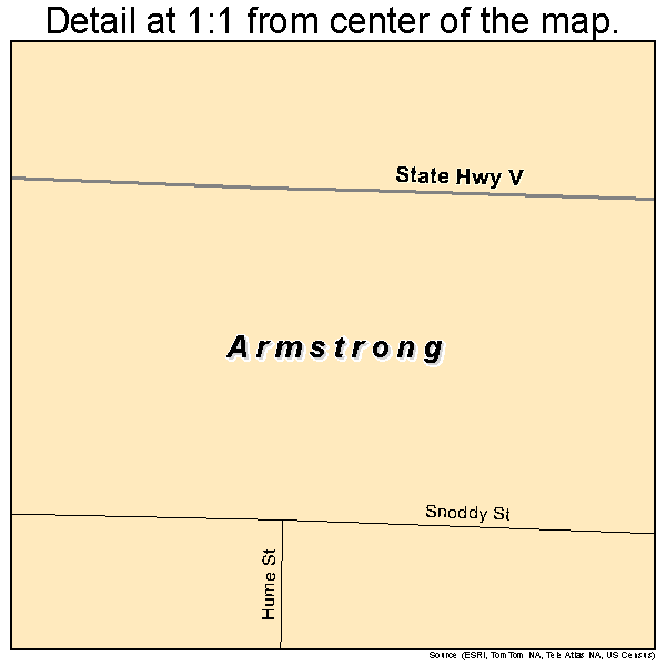 Armstrong, Missouri road map detail