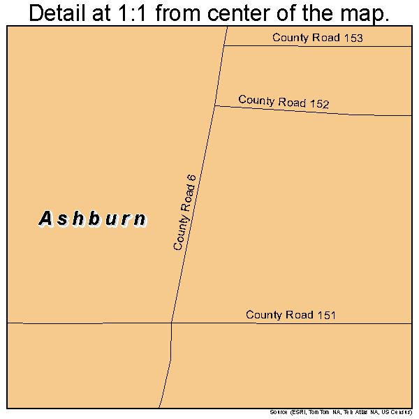 Ashburn, Missouri road map detail