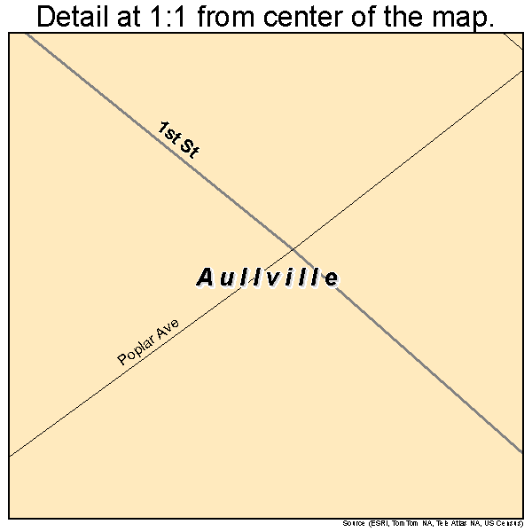 Aullville, Missouri road map detail