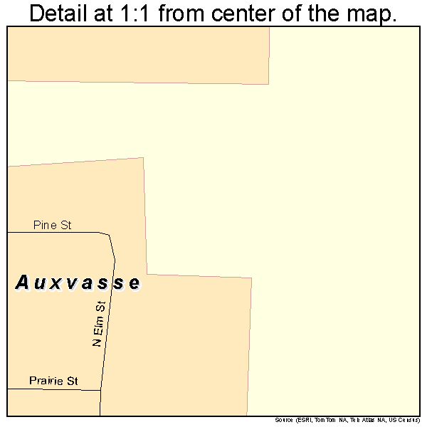 Auxvasse, Missouri road map detail
