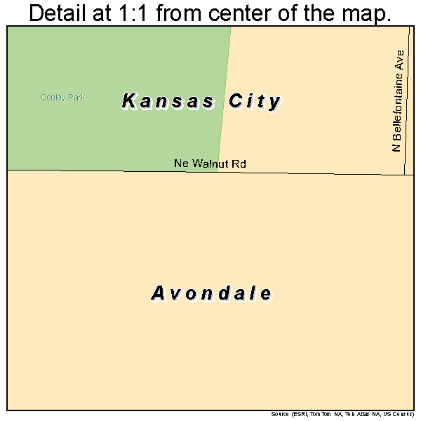 Avondale, Missouri road map detail