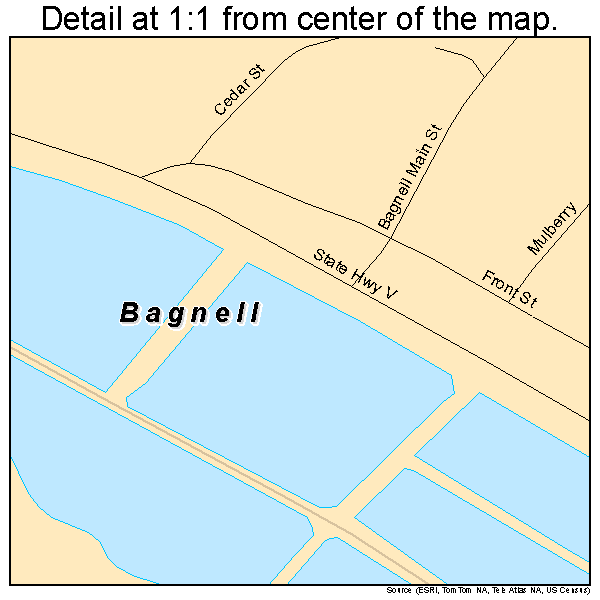 Bagnell, Missouri road map detail