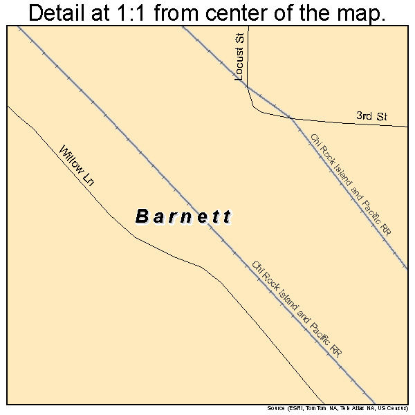 Barnett, Missouri road map detail