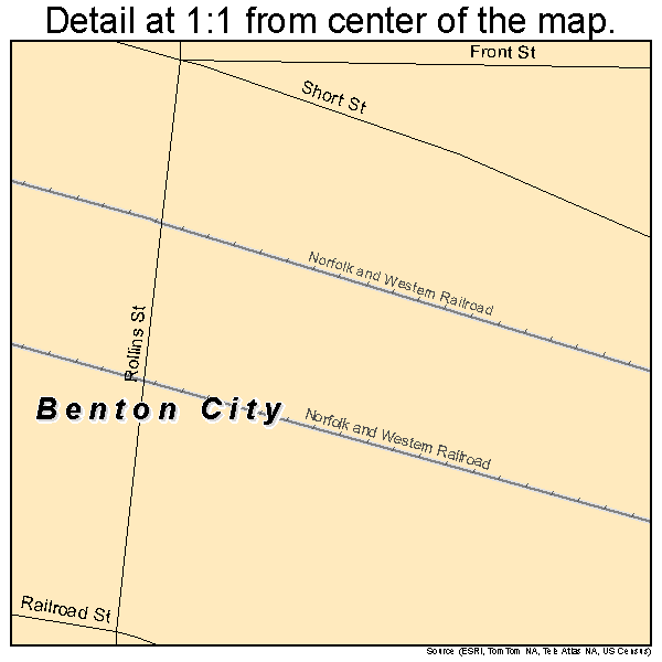 Benton City, Missouri road map detail