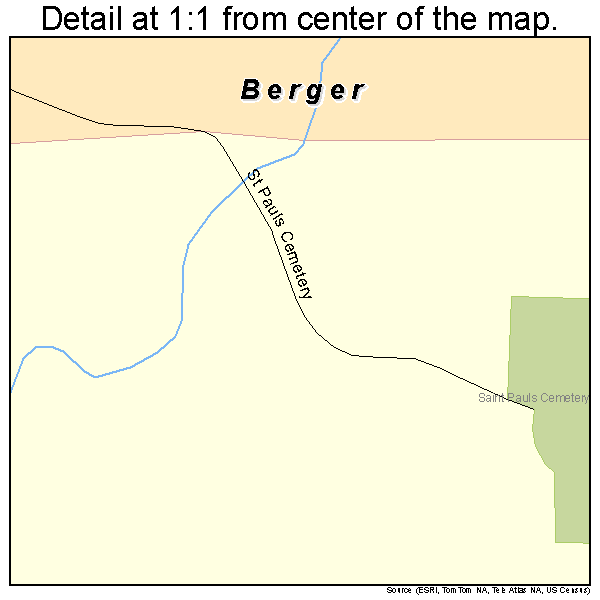 Berger, Missouri road map detail