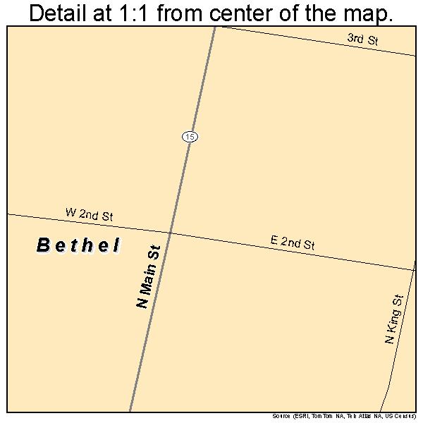 Bethel, Missouri road map detail