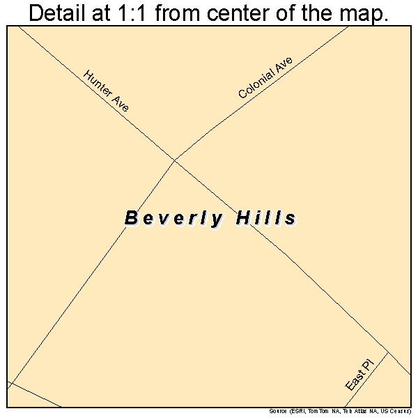 Beverly Hills, Missouri road map detail