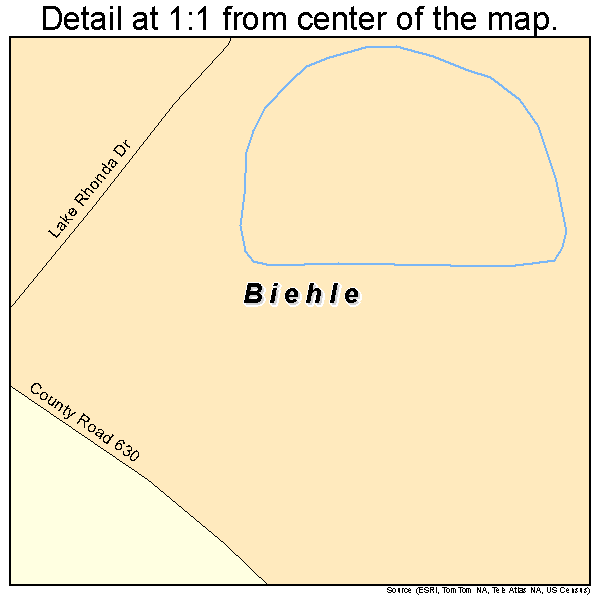Biehle, Missouri road map detail