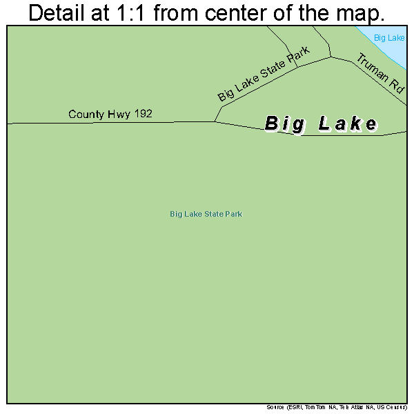 Big Lake, Missouri road map detail