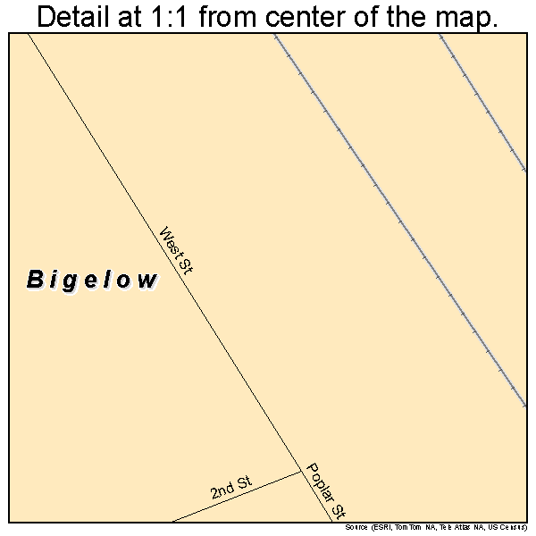 Bigelow, Missouri road map detail