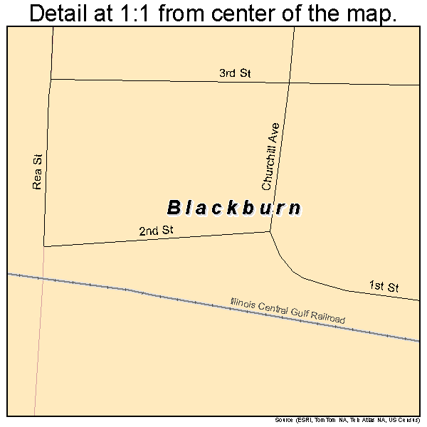 Blackburn, Missouri road map detail