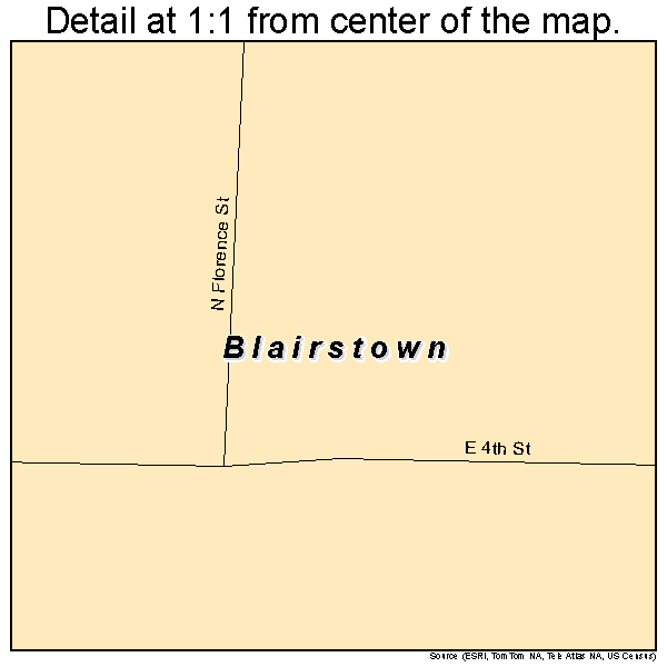 Blairstown, Missouri road map detail