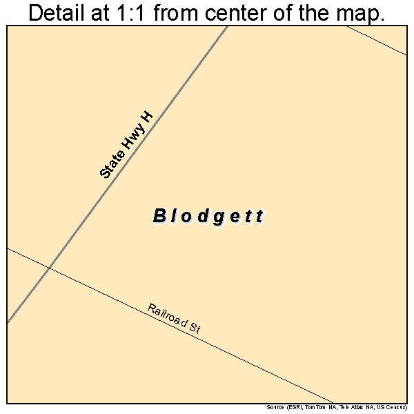 Blodgett, Missouri road map detail