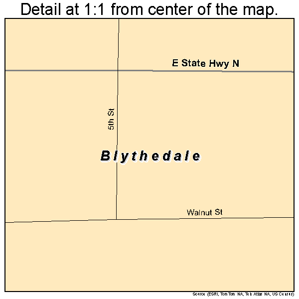 Blythedale, Missouri road map detail