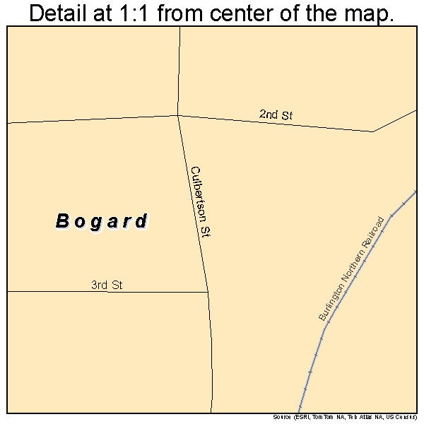 Bogard, Missouri road map detail