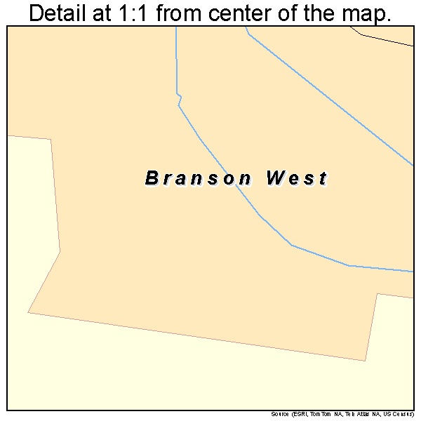 Branson West, Missouri road map detail