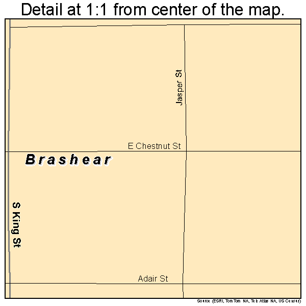 Brashear, Missouri road map detail