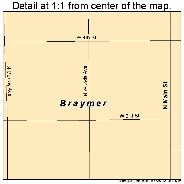 Braymer, Missouri road map detail