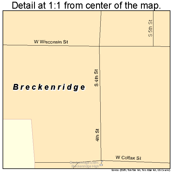 Breckenridge, Missouri road map detail