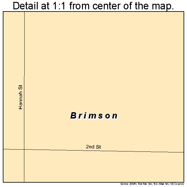 Brimson, Missouri road map detail