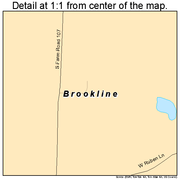 Brookline, Missouri road map detail