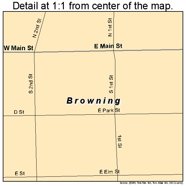 Browning, Missouri road map detail