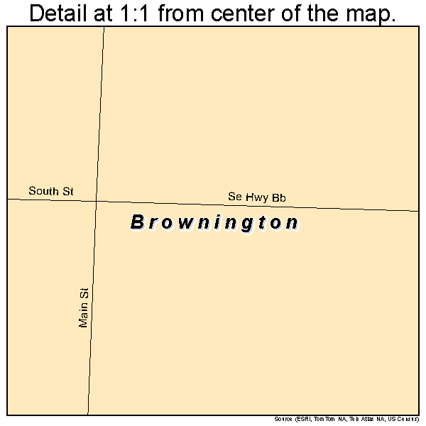 Brownington, Missouri road map detail