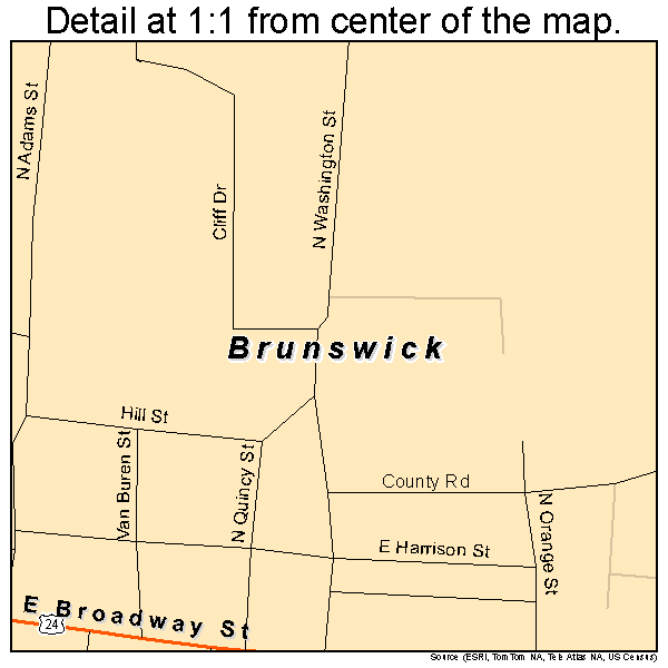 Brunswick, Missouri road map detail