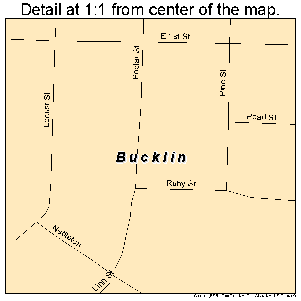 Bucklin, Missouri road map detail