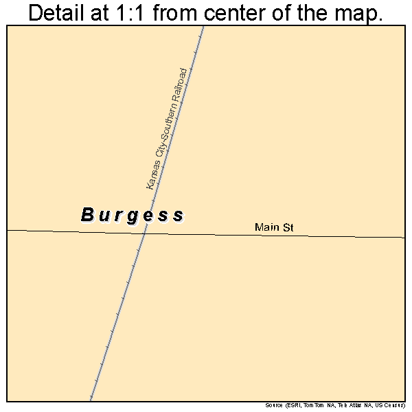 Burgess, Missouri road map detail