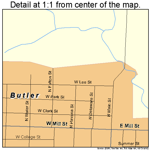 Butler, Missouri road map detail