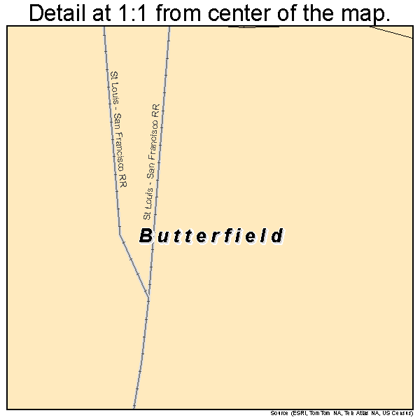 Butterfield, Missouri road map detail