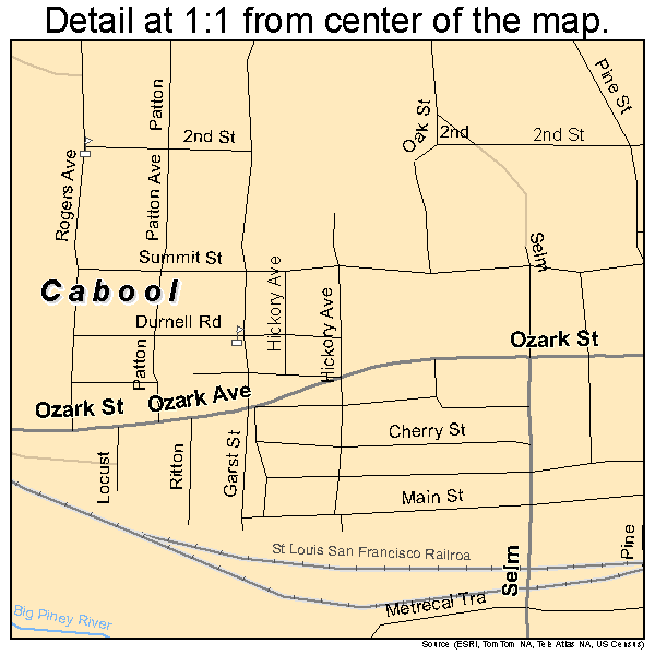 Cabool, Missouri road map detail