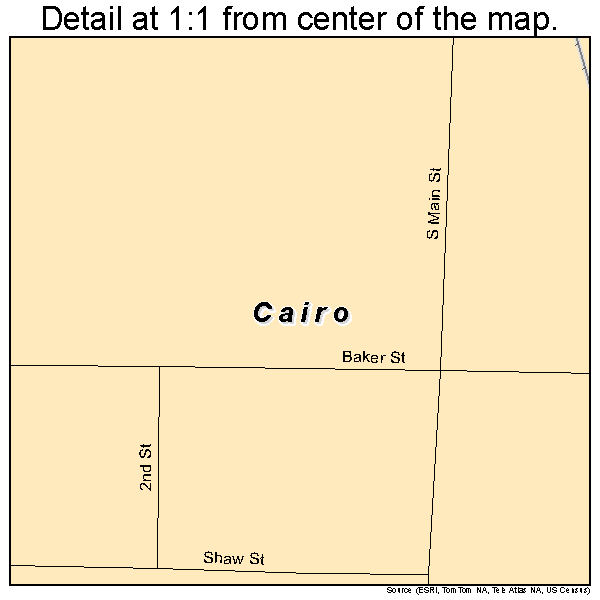 Cairo, Missouri road map detail