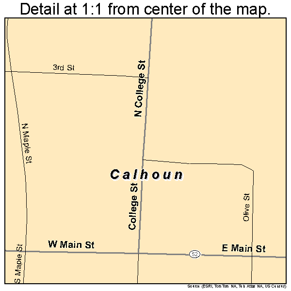Calhoun, Missouri road map detail
