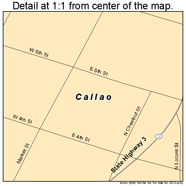 Callao, Missouri road map detail
