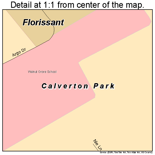 Calverton Park, Missouri road map detail