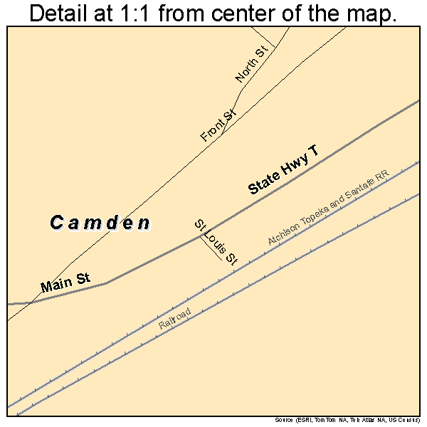 Camden, Missouri road map detail